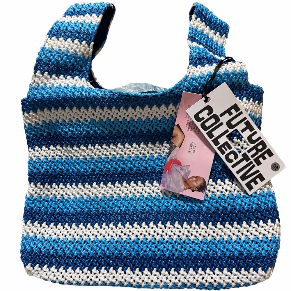 Future Collective Blue and White Striped Tote Bag